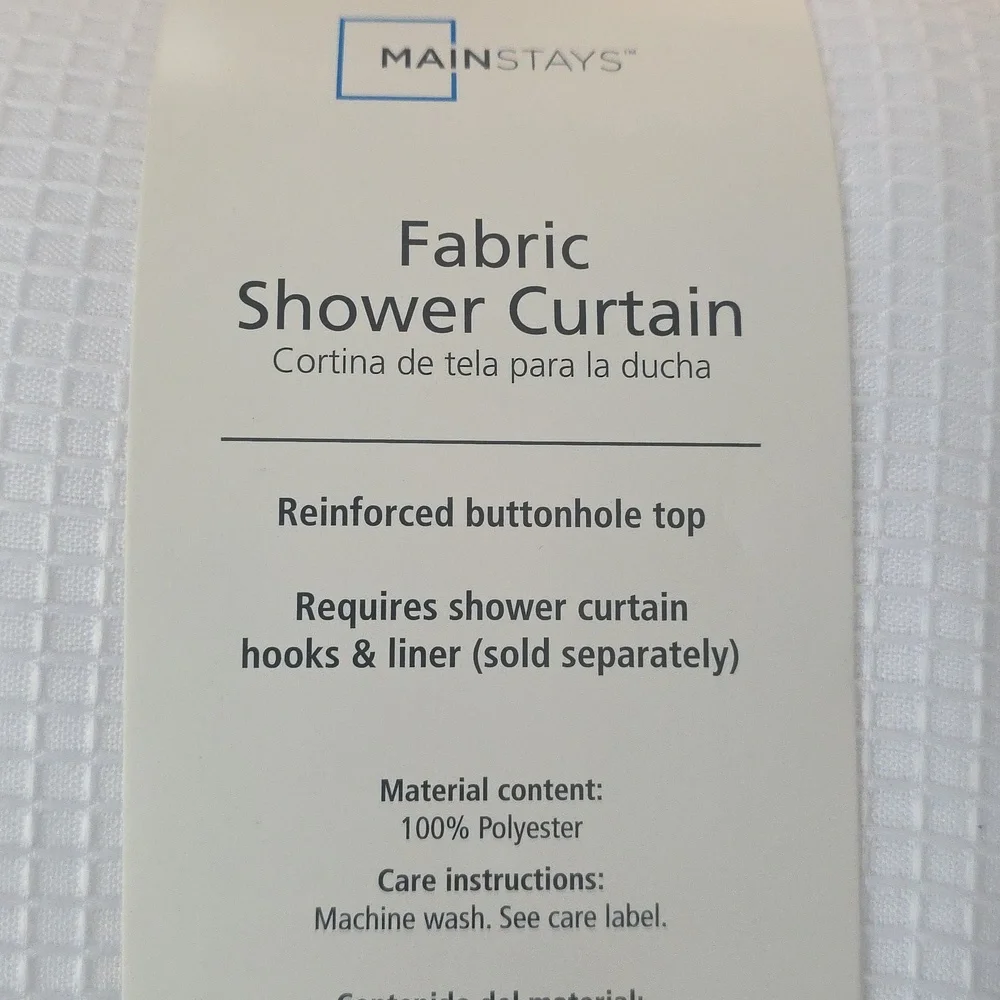 New! Waffle Design Shower Curtain 72